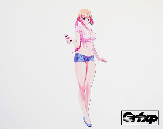 Claire Anime Drift Girl Printed Sticker