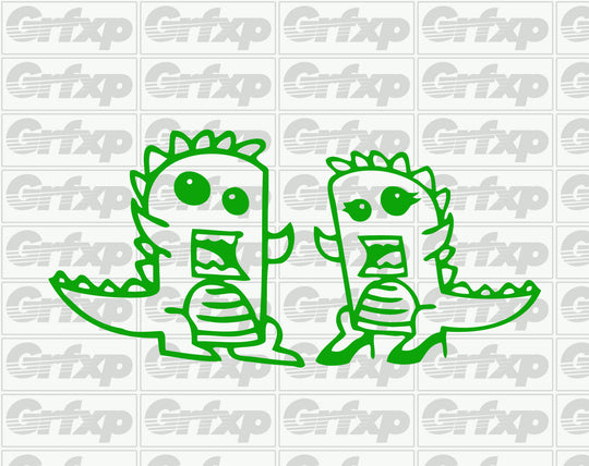 Godzilla Couple Sticker