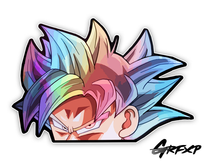 UI Goku Peeker Printed Sticker