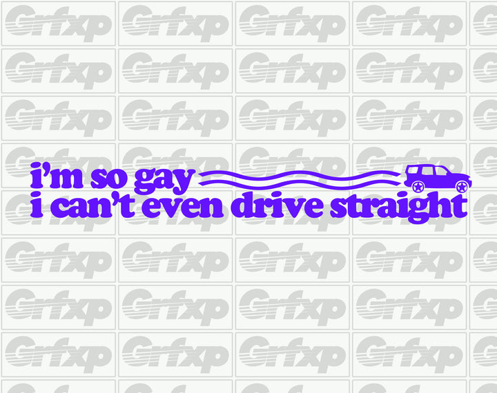 I'm so gay I can't even drive straight Vinyl Sticker