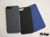 iPhone 7 Plus SoftGrip Case, Sandstone style case, ultra thin, black, cobalt blue and charcoal gray.