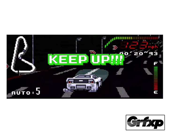 KEEP UP TopGear 16-bit Style Printed Sticker