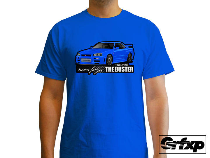 Never Forget the Buster, Skyline R34 T-Shirt