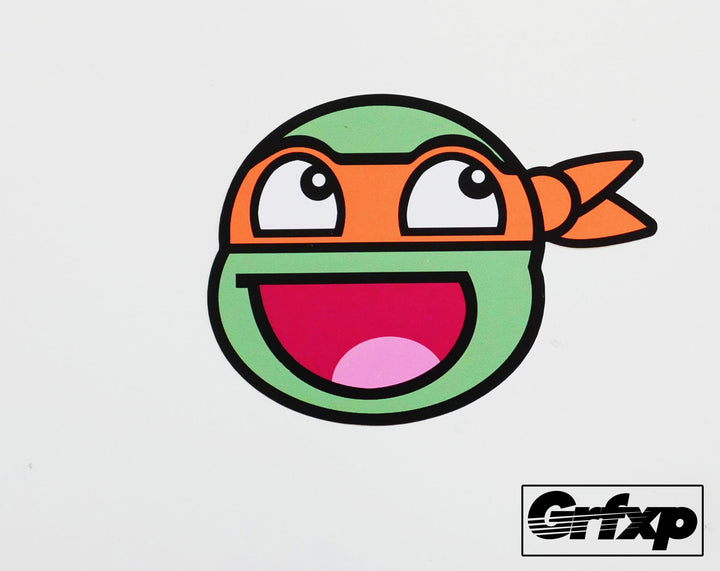 TMNT Orange Band Emoticon Printed Sticker