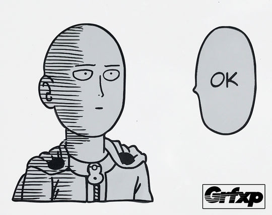 One Punch Man, Saitama OK Printed Sticker