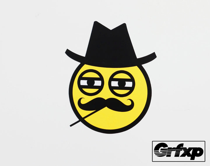 Mr. Tophat & Monacle Emoticon Smiley Printed Sticker