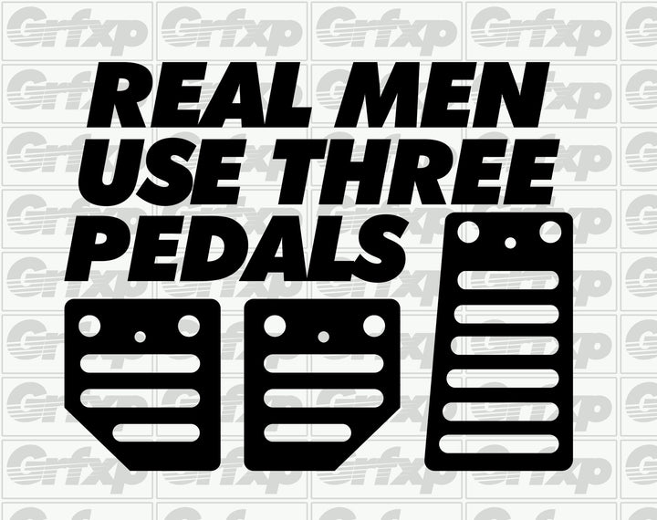 Real men use three pedals Sticker