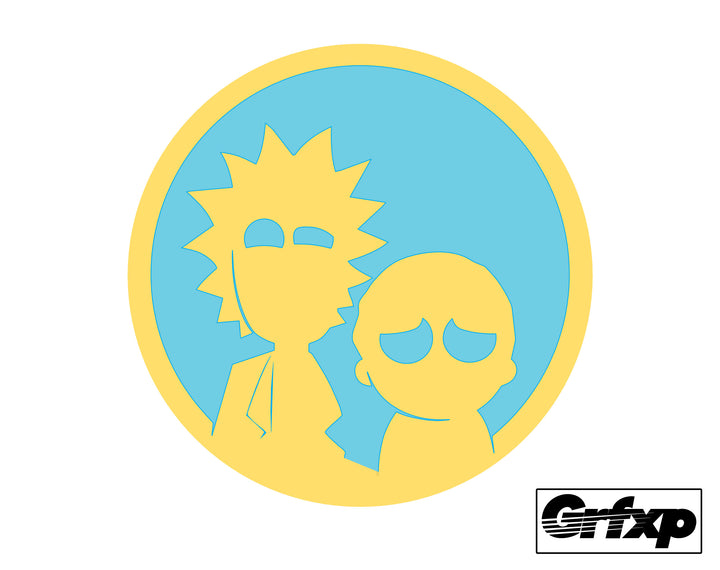 Rick and Morty Circle Printed Sticker