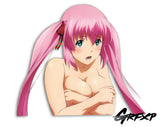 Anime Girl (Pink Hair) Passenger Window Graphic