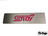 Custom Brushed Steel Console Badges