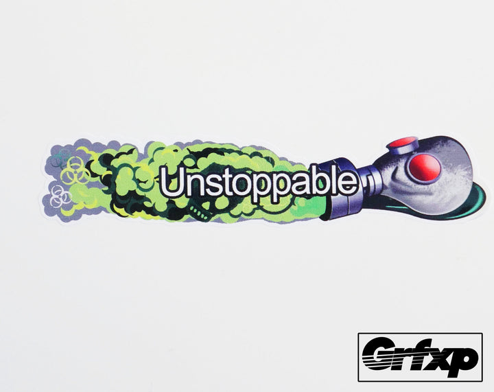 Unstoppable Gas Mask MW3 Title Printed Sticker