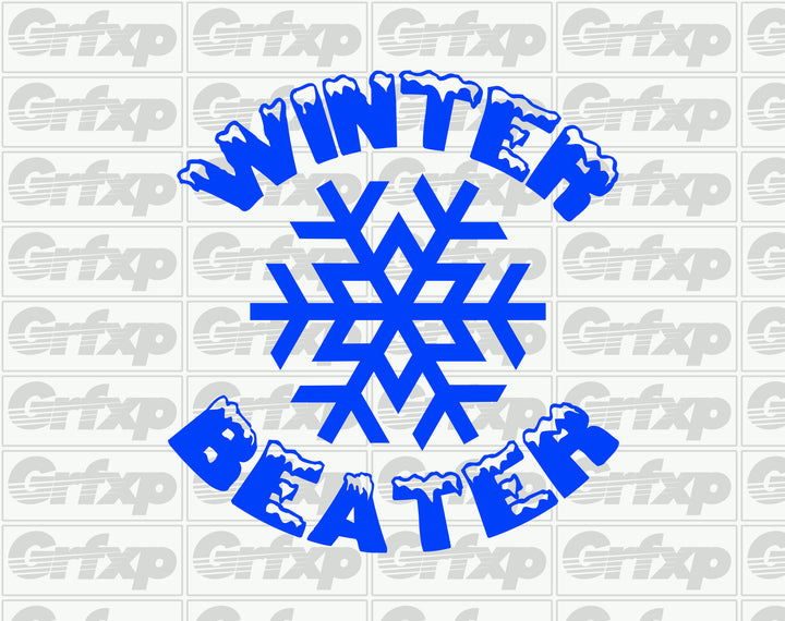Winter Beater Round Snowflake Sticker